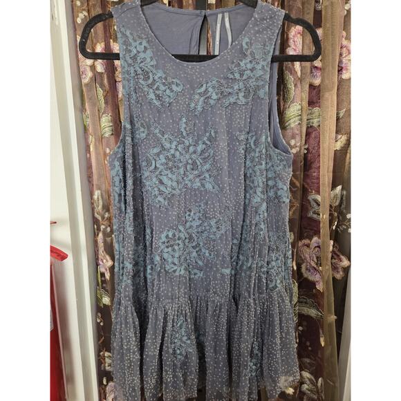 Anthropologie Neomia Appliqué Beaded Lace Tunic Flowy Boho Chic Blouse Medium - Picture 5 of 16